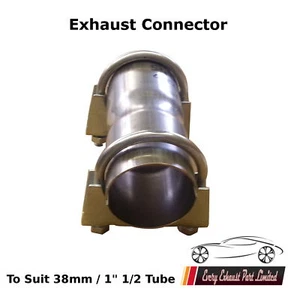 38mm 1" 1/2 Exhaust Repair Pipe Tube Connector Joiner Sleeve Clamp On or Weld On - Picture 1 of 6