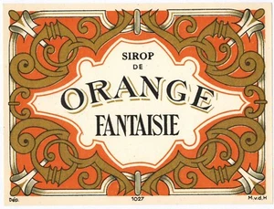 Ancienne étiquette  Sirop d'Orange Fantaisie-chromo-R.120 - Imagen 1 de 2