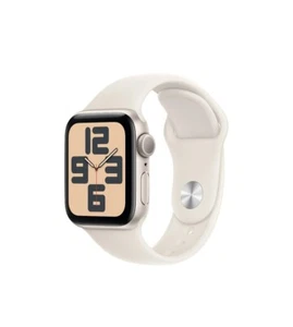 Apple Watch SE 44mm Starlight Aluminum Case with Starlight Sport Band M/L GPS  - Photo 1 sur 8