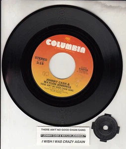 JOHNNY CASH & WAYLON JENNINGS  There ain't no good chain gang 7" 45 record RARE! - Picture 1 of 1