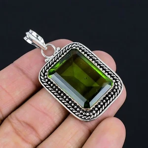 Peridot Gemstone Handmade 925 Sterling Silver Jewelry Pendant SL-156 - Picture 1 of 4