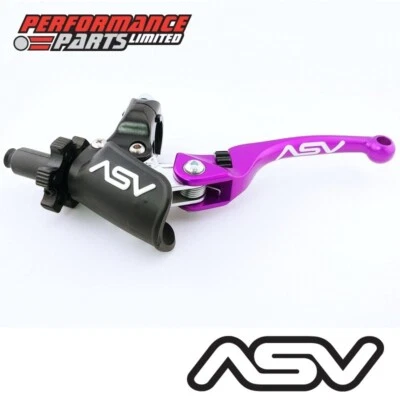 Palanca de embrague larga púrpura ASV F4 con percha profesional para Yamaha YZ250F 2010 Foto 1 de 4
