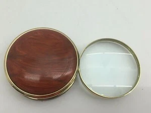 Handcrafted Wood Glass Paper Weight Magnifier Desk - Picture 1 of 8