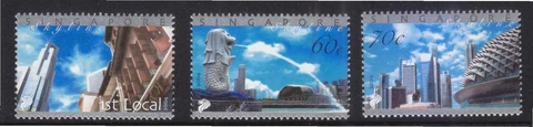 SINGAPORE 2004 SKYLINE OF SINGAPORE COMP. SET OF 3 STAMPS SC#1085-1087 MINT MNH Cover