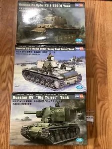 Hobby Boss Model Lot x3 German Pz.Kpfw KV-1, Russian KV-1 1942, KV Big Turret - Picture 1 of 5