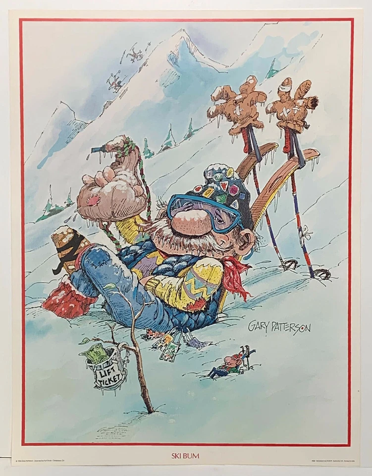 Ski Bum, Gary Patterson Poster,1986 reproduction print - Imagem 1 de 1
