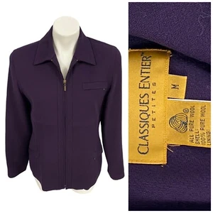 Classiques Entier Blazer Womens Medium Jacket Purple Zip Up Office Work Capsule - Picture 1 of 13