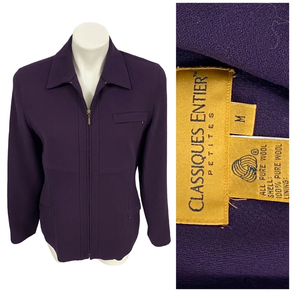 Blazer Classiques Entier Mujer Chaqueta Mediana Púrpura Cremallera Oficina Trabajo Cápsula Foto 1 de 4