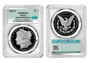 2023-S Silver Morgan Dollar PR70DCAM CAC Advanced Delivery green label - Picture 1 of 2