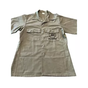 Camisa utilitaria US Navy Seabees 16,5x32 manga corta verde oliva abotonada - Imagen 1 de 7