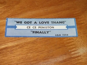 JUKE BOX STRIP CE CE PENISTON WE GOT A LOVE THANG / FINALLY - Picture 1 of 1