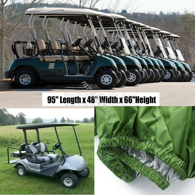 Waterproof Golf Cart Cover Zipper 2Passenger For EZ GO Club Car Yamaha Enclosure - Image 1 of 4