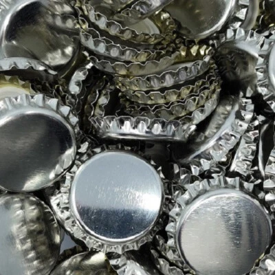 HUGBERT 100 x Kronkorken 26mm neue Kronenkorken Bier selber brauen Hobbybrauer SILBER