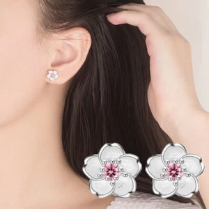 Rosa Kristall-Ohrstecker Für Damen Luxuriöser Und Exquisiter Schmuck ⑱ - Bild 1 von 15