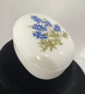 Vintage Ceramic Bluebonnet Trinket Box 2.5” X 2” - Picture 1 of 4