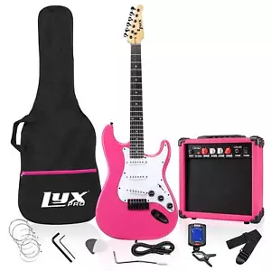 LyxPro Anfänger 39" E-Gitarre & E-Gitarren Zubehör, pink - Bild 1 von 7