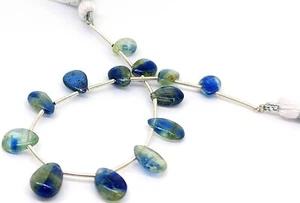 Natural Gem Bicolor Kyanite 8x6 to 10x7 mm Size Smooth Pear Beads 6" Strand - Picture 1 of 8