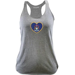 Original Ladies Michigan Heart State Flag Racerback Tank Top - Picture 1 of 5