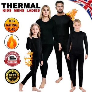 Kids Men Women Thermal Long John Full Set Family Underwear Top And Bottom Sets - Picture 1 of 17