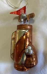 Mercury Glas orange Golfbag Ornament, 5,5" hoch - Bild 1 von 4