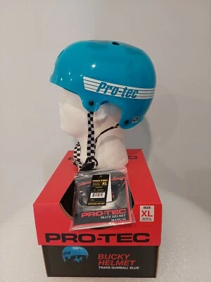 PRO TEC PRO-TEC Bucky Skate Skateboard Helmet Size XL Trans Gumball Blue Colour Protec