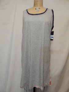 Tommy Hilfiger Womens Striped back Sleep Shirt  Grey/Coral Rugby   NWT - Picture 1 of 3