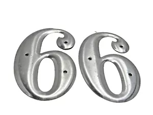 66 Or 99 Vintage Aluminum Numbers House Sign Industrial Metal 3 Inch Z3 - Picture 1 of 9
