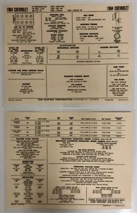 1964 Chevrolet L80 409 cu. in. Spec Sheet By Sun LIT-L-80 - Imagen 1 de 6