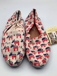 TOMS Women’s Republican Step Out & Vote Slip On Canvas Shoes Size 5.5 S70 - Picture 1 of 3