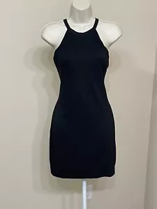 Fashion Nova Women’s Black Sleeveless Halter Neck Bodycon Mini Tank Dress s M - Picture 1 of 11