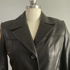 CLASSIQUES Entier Women’s Leather Trench Coat XS 4 Vintage AS-IS Needs repair - Picture 1 of 9
