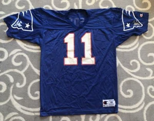 Vintage Drew Bledsoe New England Patriots Champion NFL Football Jersey Sz. 48 - Picture 1 of 7