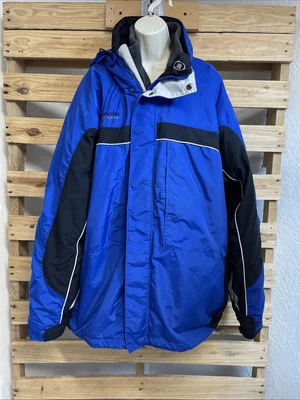 Columbia Cross Terra Blue Black Gray Lined Winter Ski Coat Men's Size 2XLT KG JD - Image 1 of 4