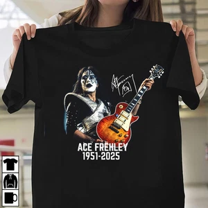 Legendary Ace Frehley T Shirt Short Sleeve S-2XL Memorial Signature - Picture 1 of 3