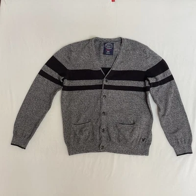 Мужской черный и серый кардиган American Eagle - спортивный крой размер средний - Изображение 1 из 4