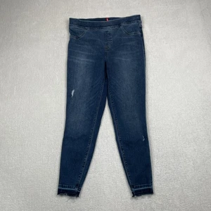Spanx Jeans donna XL (32x26) blu invecchiato skinny caviglia orlo grezzo pull on - Foto 1 di 13