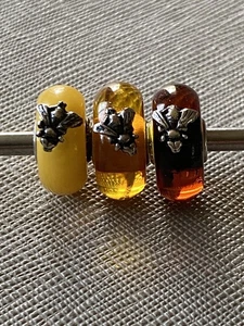 Trollbeads 2018 Wings Of Amber x three - Picture 1 of 9