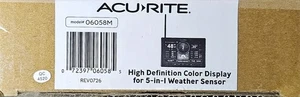 Acurite Model 06058M Weather Station 5 in 1 HD Color Display Comes Complete. - Picture 1 of 6