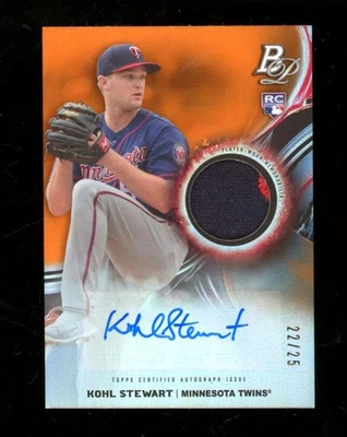 2019 Bowman Platinum Kohl Stewart Jersey Patch Auto Orange /25 #PPAR-KS UX5460 - Image 1 of 2
