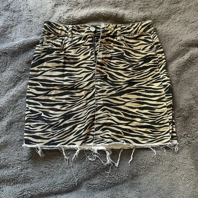 denim animal print skirt - size 6 - denim co (primark) - Image 1 of 4