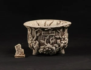 Ceramic Succulent Cactus  Leaves & Flower Pattern Pot108 Container Handmade Home - Picture 1 of 3