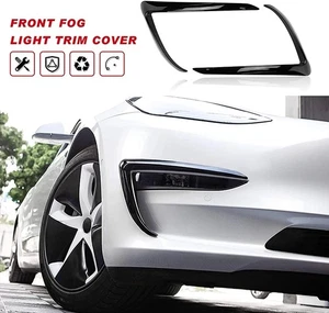 Fit Tesla Model Y Fog Light Trim Front Fog Light Cover Eyebrow Cover Accessories - Picture 1 of 9