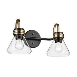 Kichler Lighting 55154BKCLR Farum - 2 Light Bath Vanity-9.5 Inch Tall and 19.25 - Picture 1 of 1