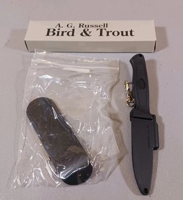 Cuchillo de cuello de hoja fija AG Russell Bird & Trout sin usar, en caja AGBT-D2 SEKI JAPÓN NUEVO  Foto 1 de 4