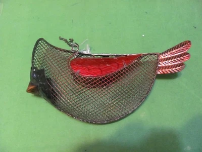 Alimentador de pássaros pendurado cardinal malha de metal 14" - Imagem 1 de 4