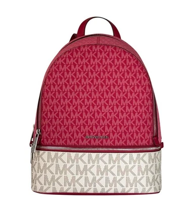 Mochila Michael Kors Rhea Mediana Bloque de Color MK Frambuesa Oscura Multi Foto 1 de 4