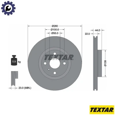 2x BRAKE DISC 92304205 FOR FIAT MAZDA ROADSTER/Targa/IV MX-5/RF/MIATA  ABARTH - Image 1 of 4