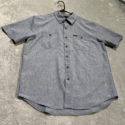 Orvis Tech Work Woven Shirt Mens Medium Gray Short Sleeve Button Pockets - Image 1 of 4