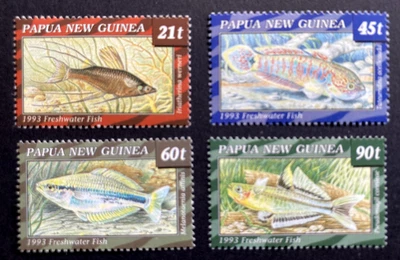 PNG - 1993 - Freshwater Fish - Set of 4 Stamps. (MNH) Lot 2. - Image 1 of 2