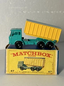 LESNEY, MATCHBOX #47 DAF Container Truck in HTF AQUA color w/original box 1968 - Picture 1 of 5